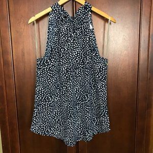 Entro Sleeveless Top Black White Blouse Career Size Large